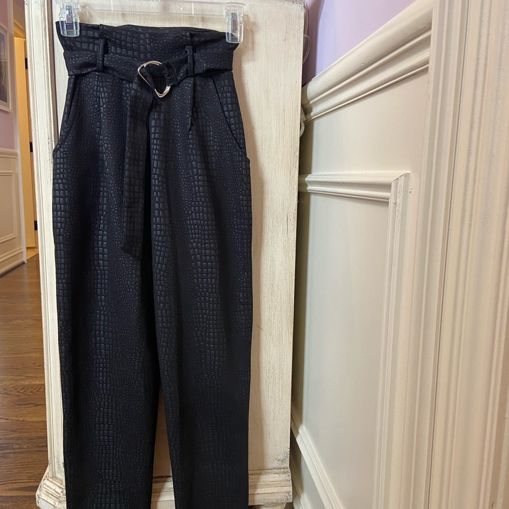 Crocodile Fabric Trouser Pants